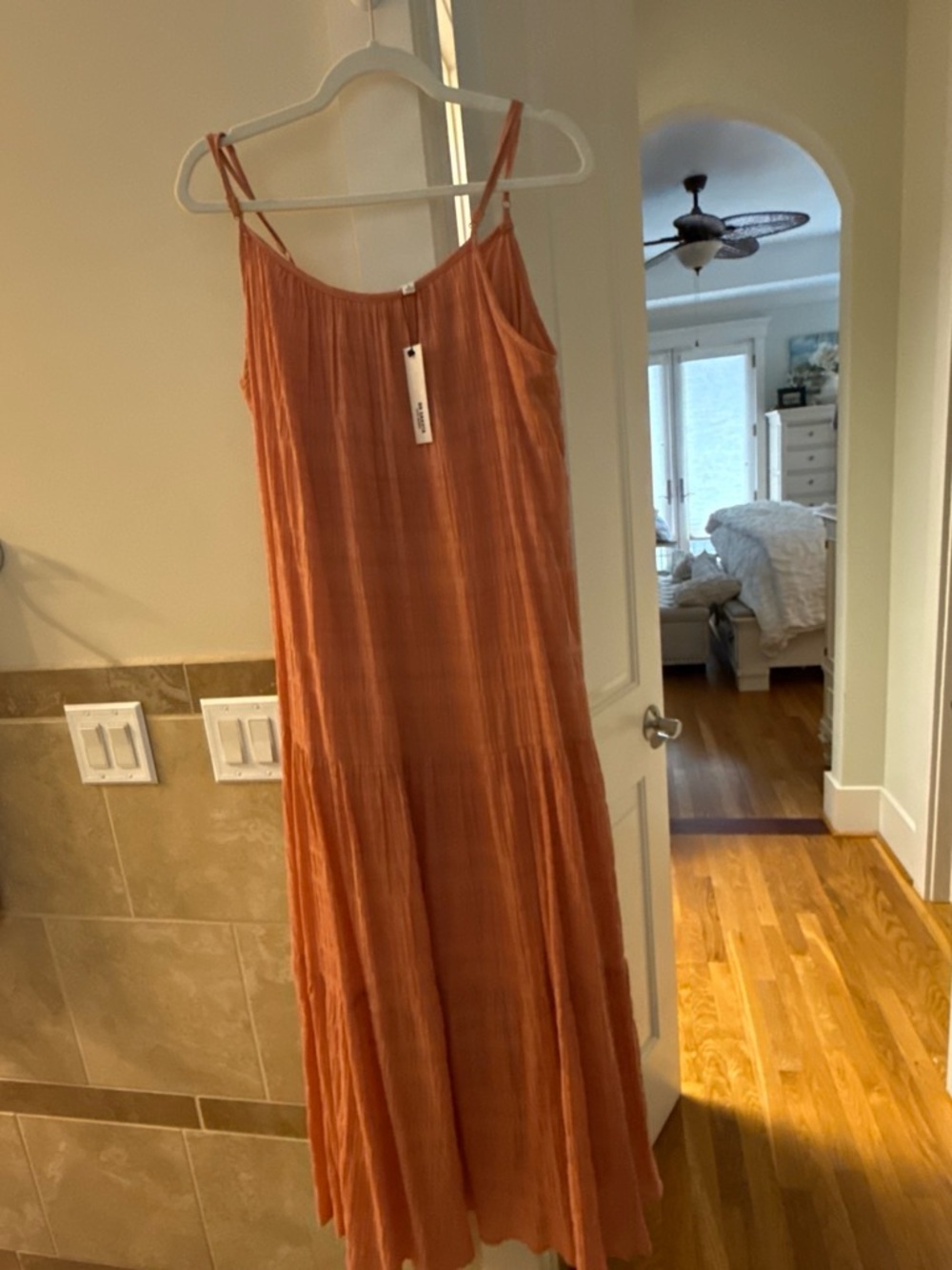 Steve Madden Rust Orange Spaghetti-Strap Maxi Dress